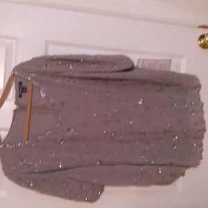 4 for $20 Roaman's dressy top in grey with beading